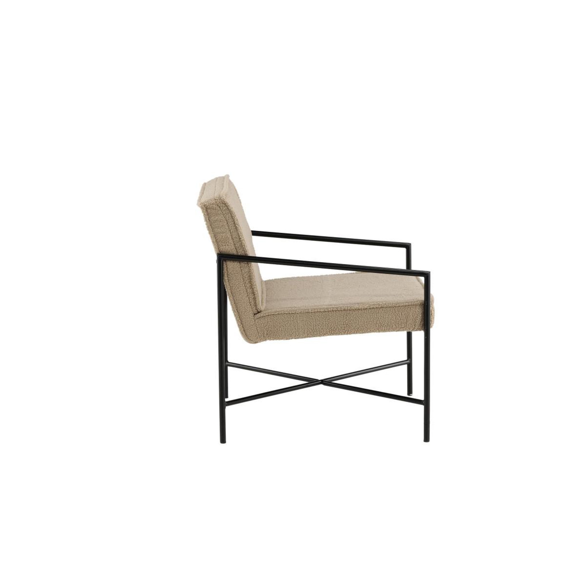 Voir la diapositive 3 : Paris Prix Fauteuil design bouclette  rakel  78cm beige