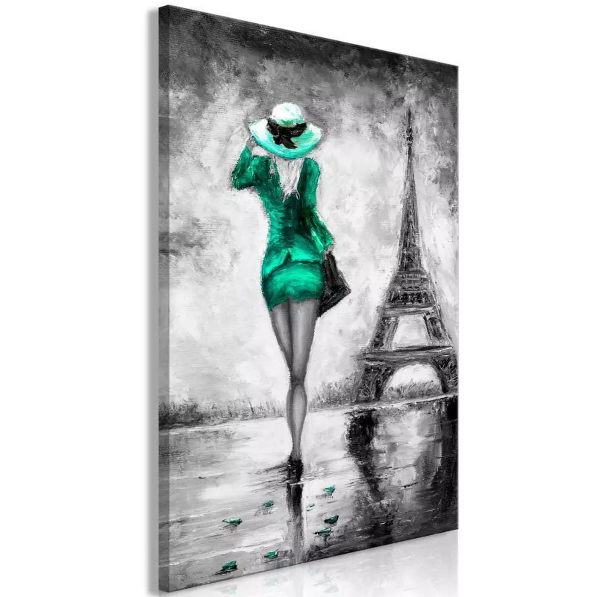 Paris Prix Tableau Imprimé  Parisian Woman Green 