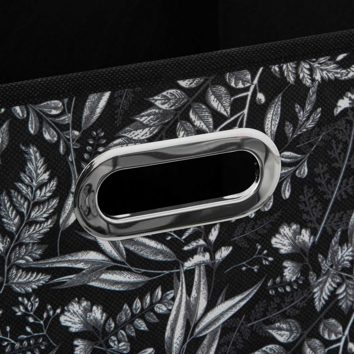 FIVE Lot de 2 boites de rangement en tissu Botanical - 31x31x31cm - Noir