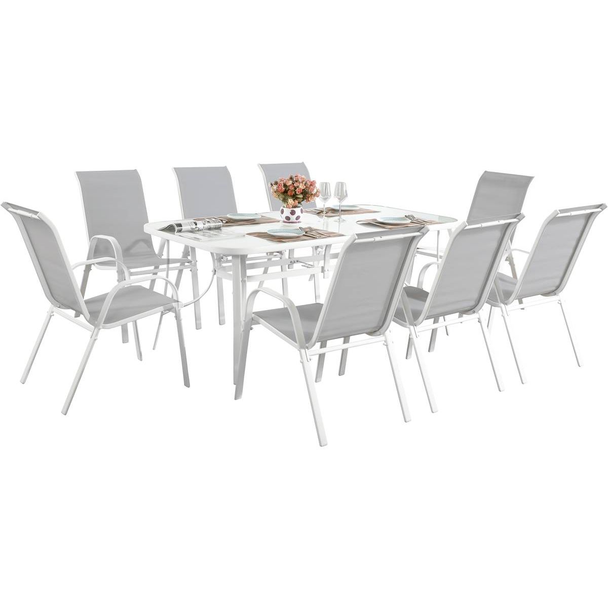 Habitat et Jardin Salon de jardin  Cordoba XL 180  - Phoenix - Gris