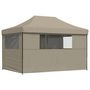 Voir la diapositive 5 : VIDAXL Tente de reception pliable escamotable 4 parois laterales taupe