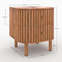 Voir la diapositive 4 : Rendez vous déco Table de chevet  en bois d'acacia 2 tiroirs-Paola