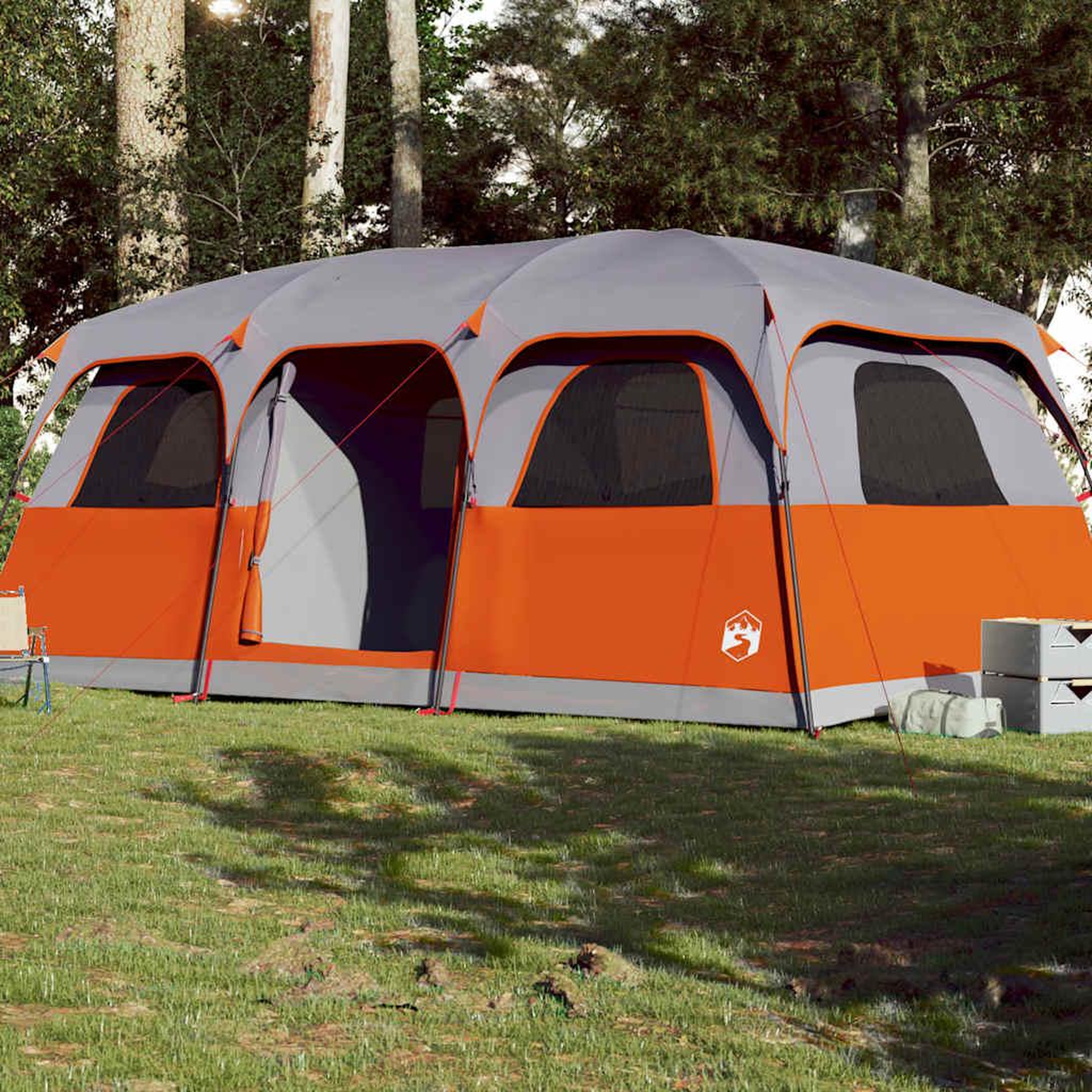 VIDAXL Tente de cabine familiale 9 personnes gris impermeable