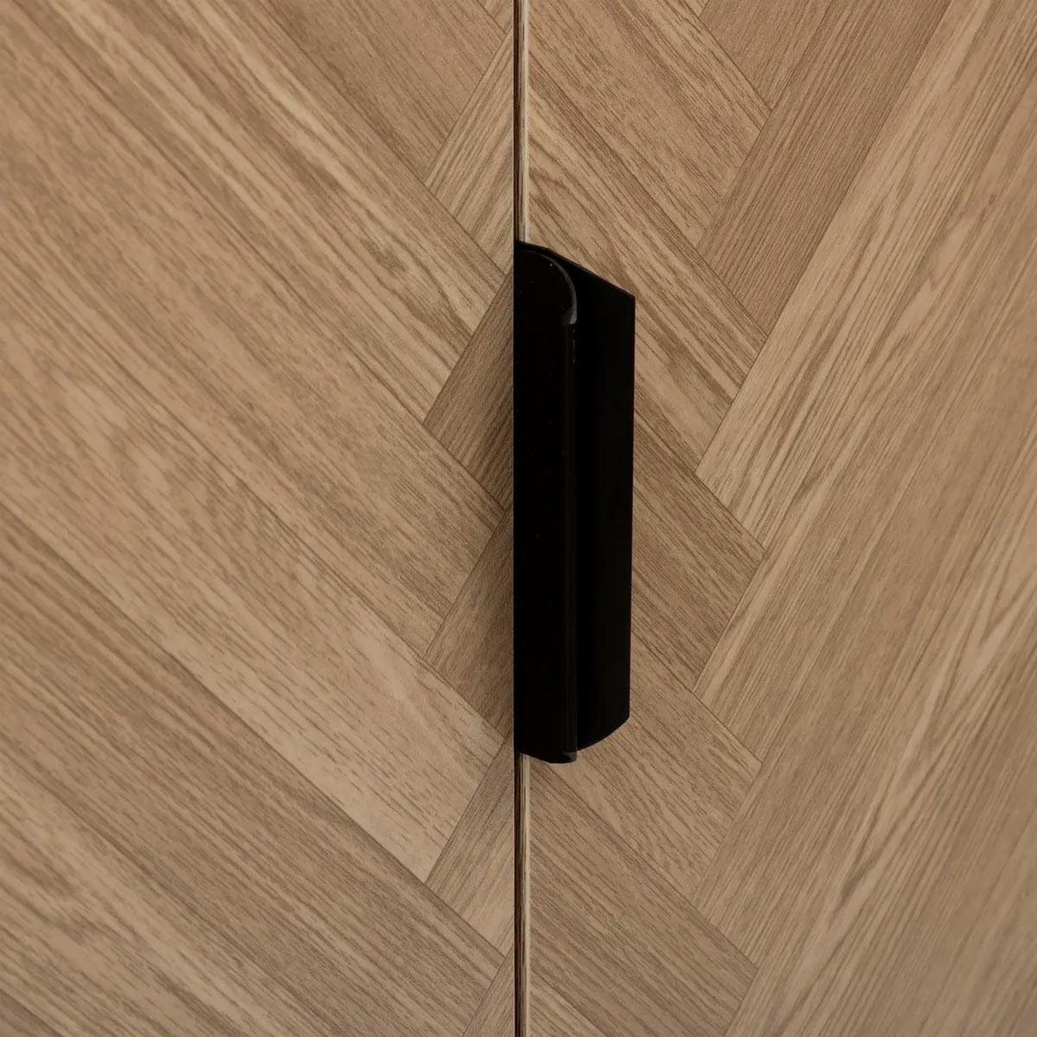 Voir la diapositive 5 : FIVE Cabinet 2 portes  chevrons  110cm naturel & noir
