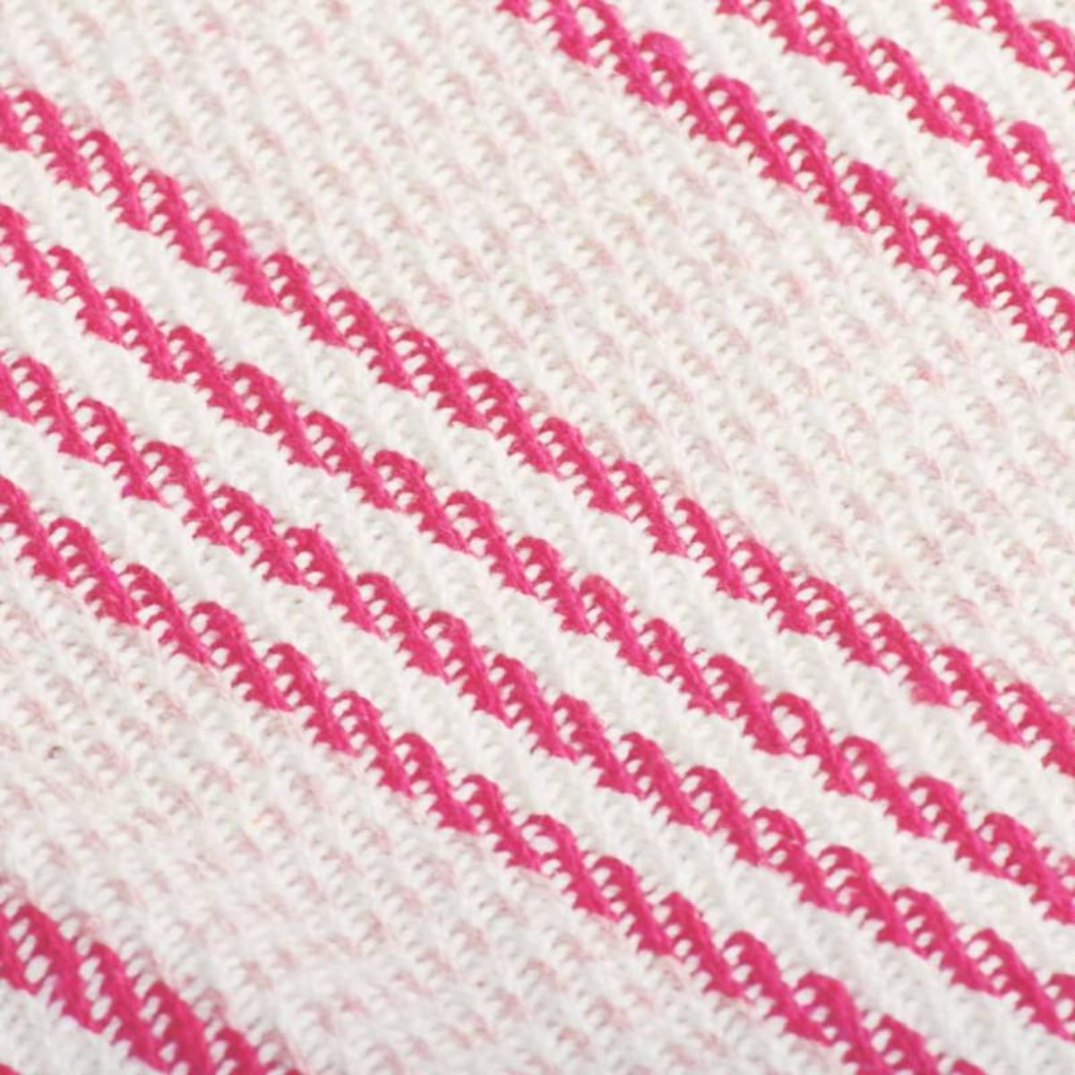 VIDAXL Couverture coton a rayures 160x210 cm Rose et Blanc