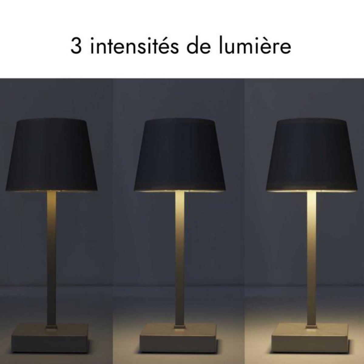 Paris Prix Lampe à Poser Tactile  LED  26cm Taupe