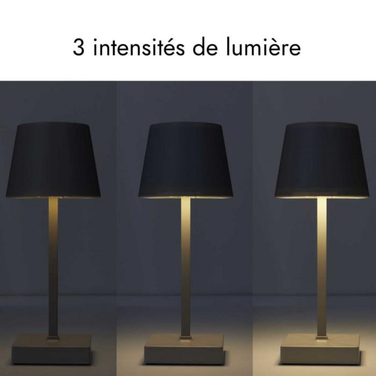 Paris Prix Lampe à Poser Tactile  LED  26cm Taupe