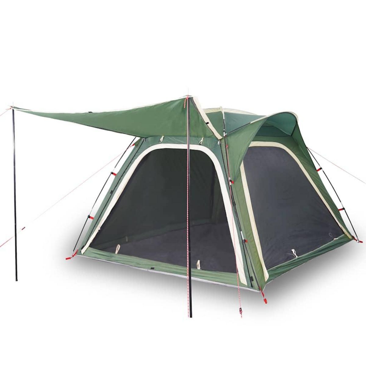 VIDAXL Tente de camping 4 personnes vert liberation rapide impermeable