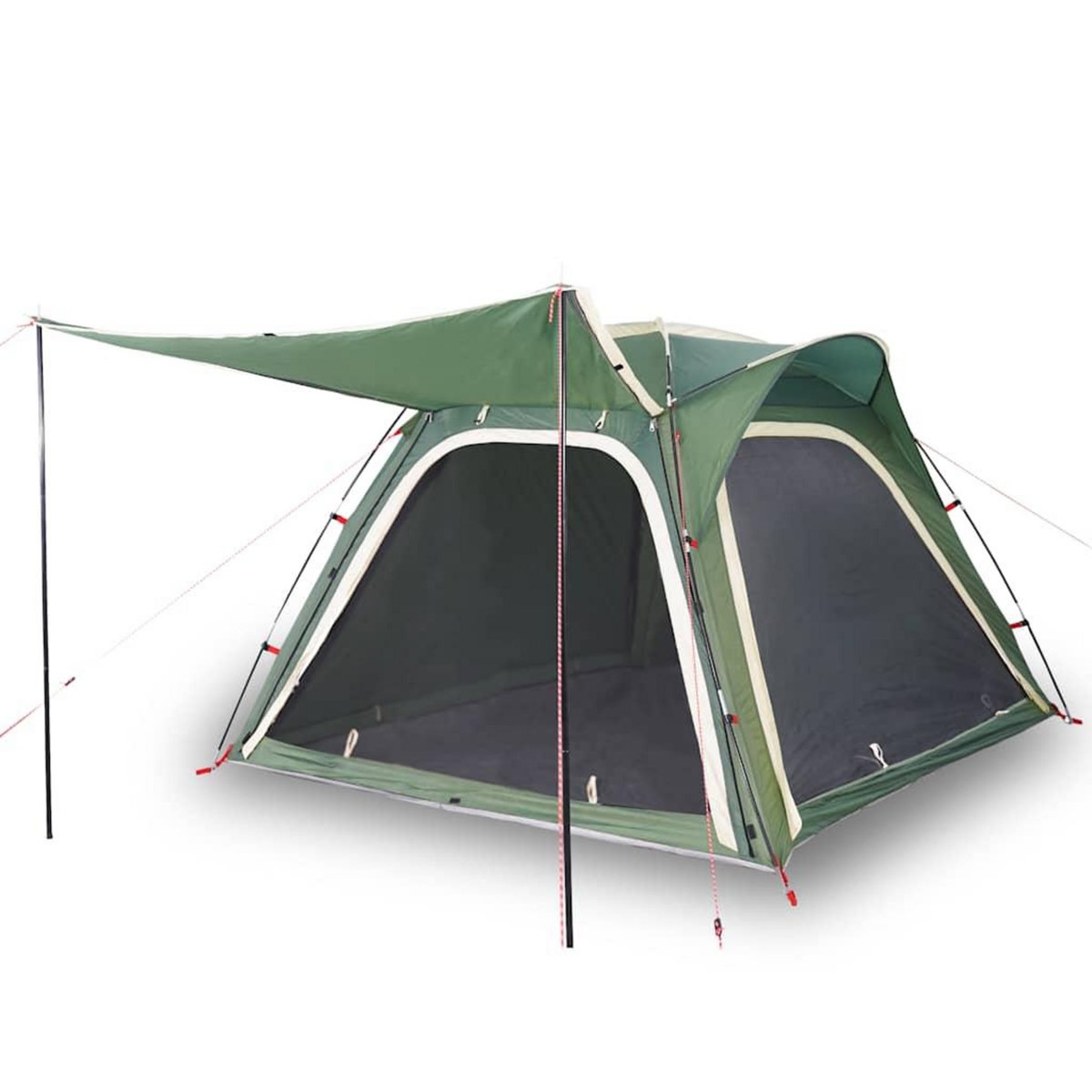 VIDAXL Tente de camping 4 personnes vert liberation rapide impermeable