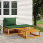 Voir la diapositive 1 : VIDAXL Salon de jardin 3 pcs avec coussins bois massif d'acacia