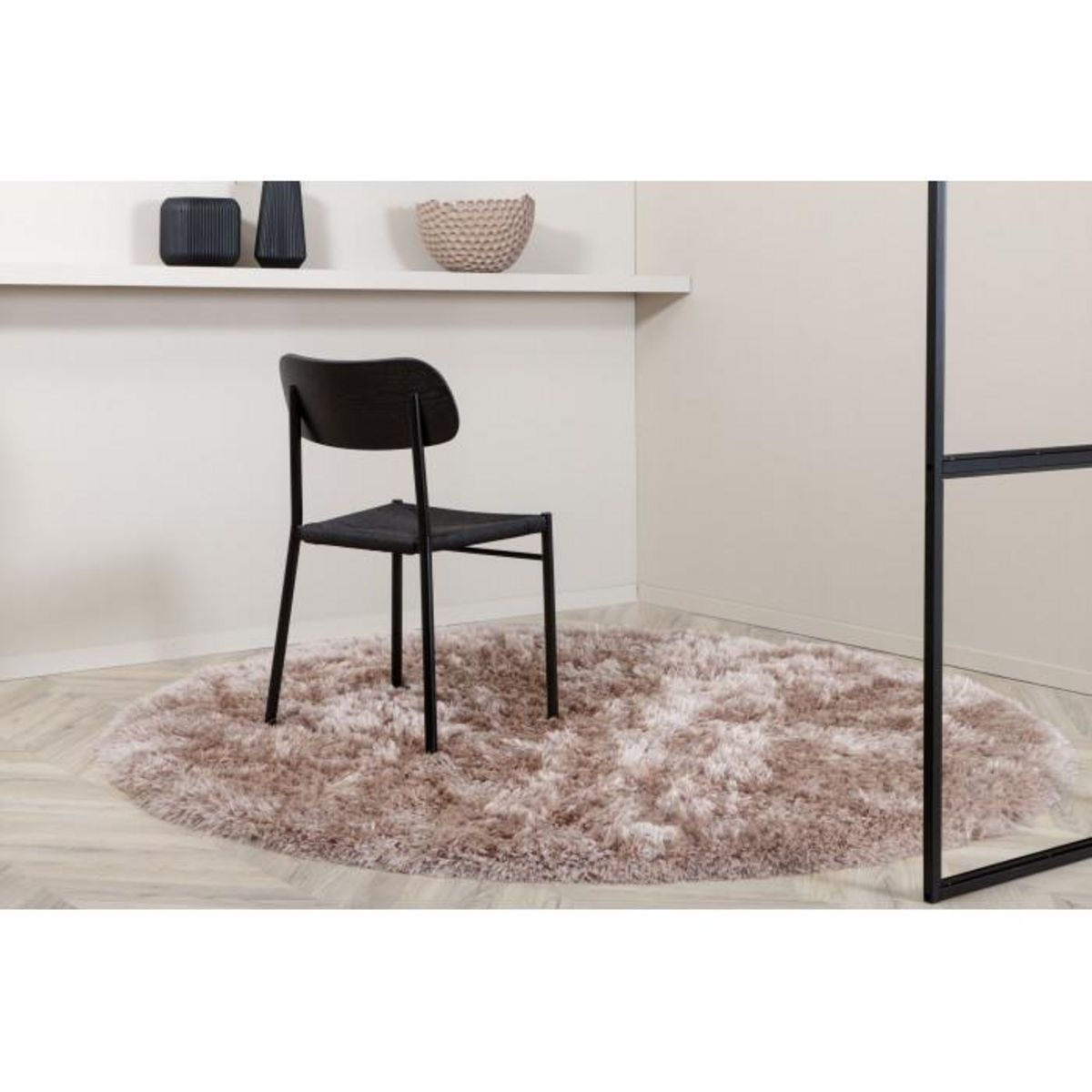 Paris Prix Tapis Rond Design  Grace  200cm Beige