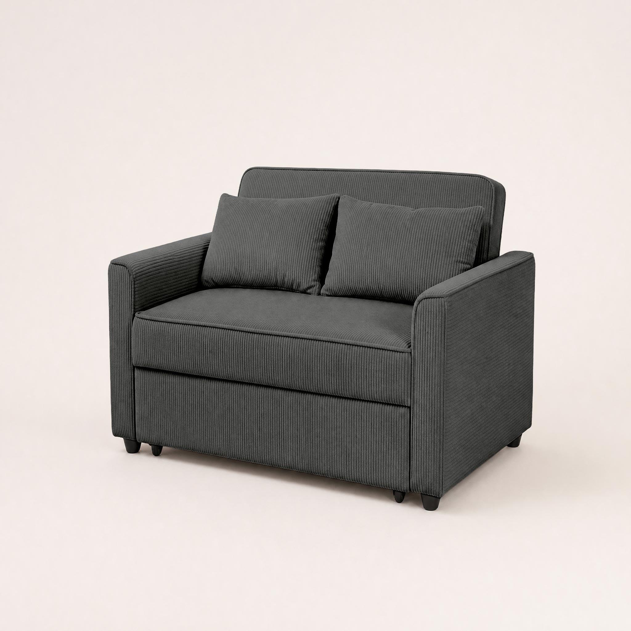 Voir la diapositive 3 : BEST MOBILIER Ernest - canapé droit 2 places convertible en velours côtelé