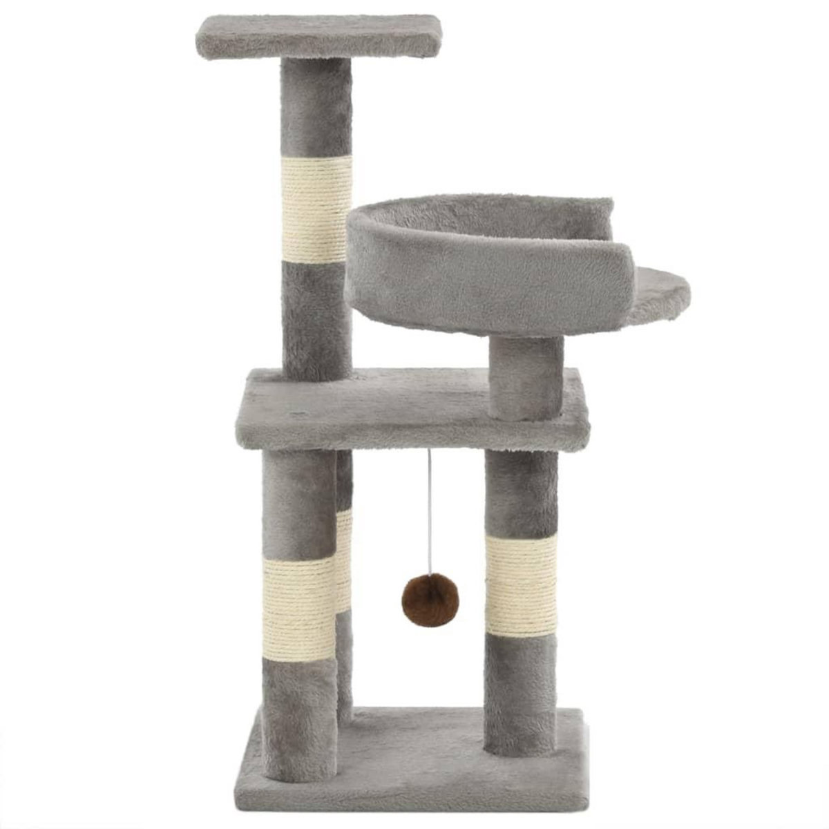 VIDAXL Arbre a chat avec griffoirs en sisal 65 cm Gris