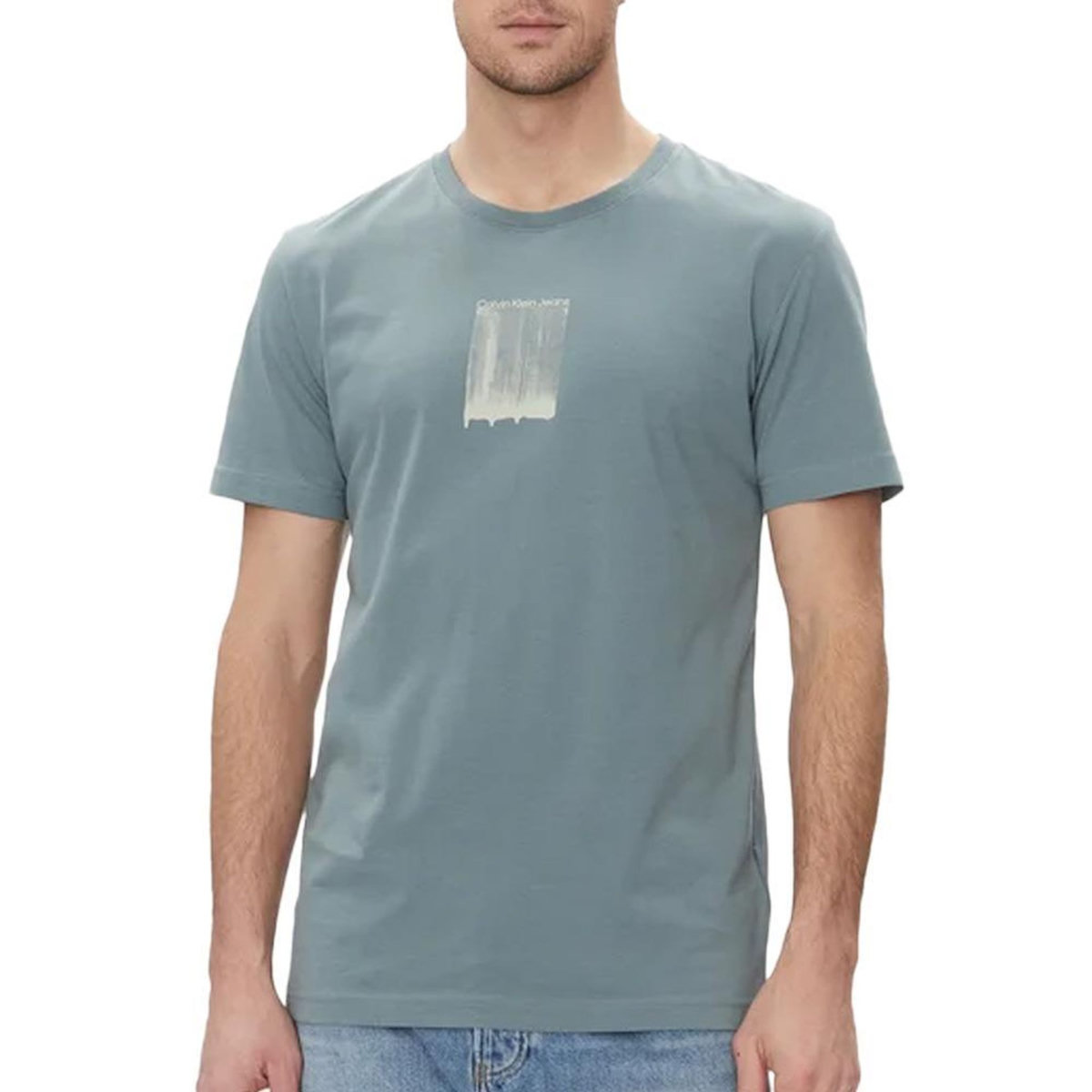 CALVIN KLEIN JEANS T-Shirt Bleu/Gris Homme Calvin Klein Jeans Brush Stroke Graphic