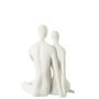 Voir la diapositive 2 : Paris Prix Statuette Couple Assis  Moderne  35cm Blanc