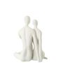 Voir la diapositive 2 : Paris Prix Statuette Couple Assis  Moderne  35cm Blanc
