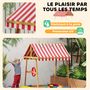 Voir la diapositive 4 : HOMCOM Bac à sable en bois design bateau enfant - sièges, store double pente, gouvernail - bois pré-huilé