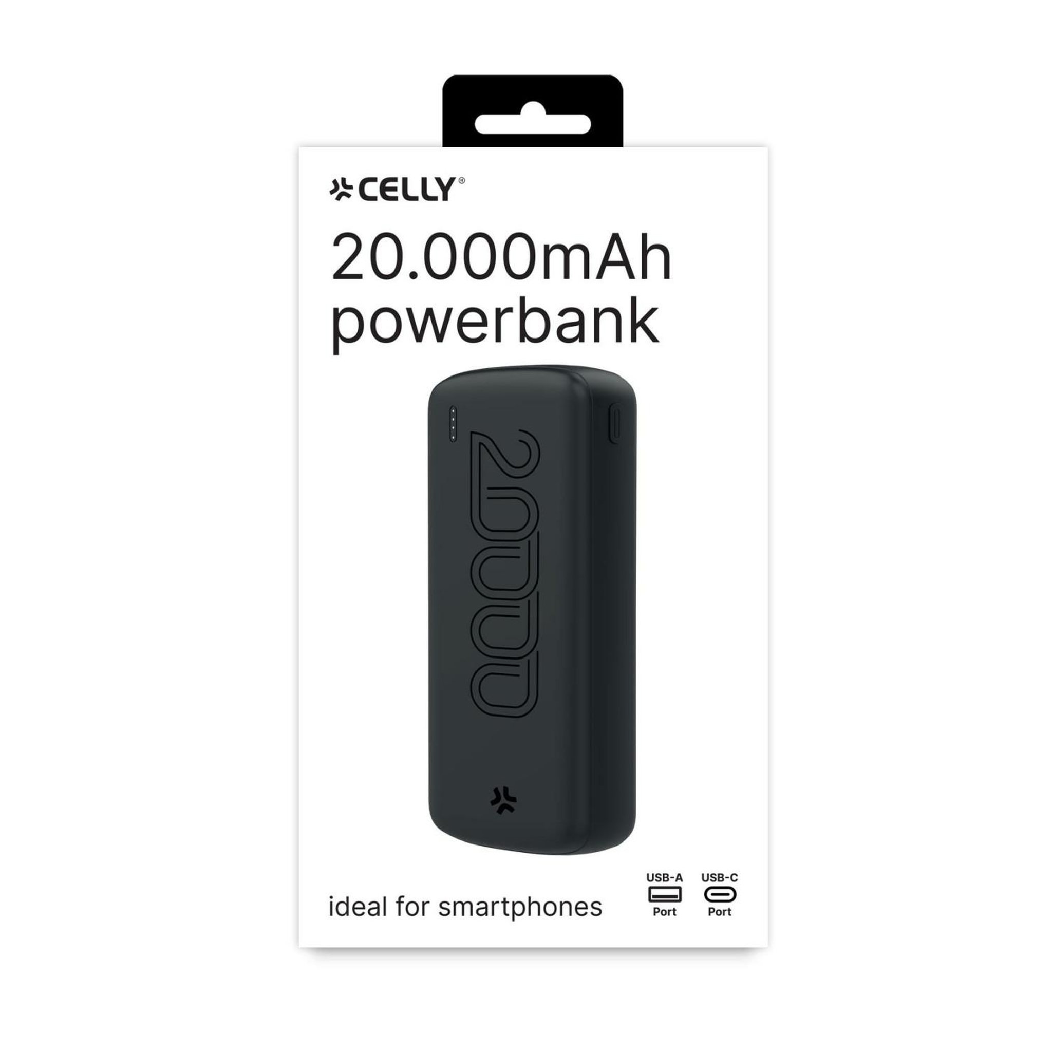 Voir la diapositive 3 : CELLY Celly PBE20000EVOBK banque d'alimentation électrique Lithium 20000 mAh Noir