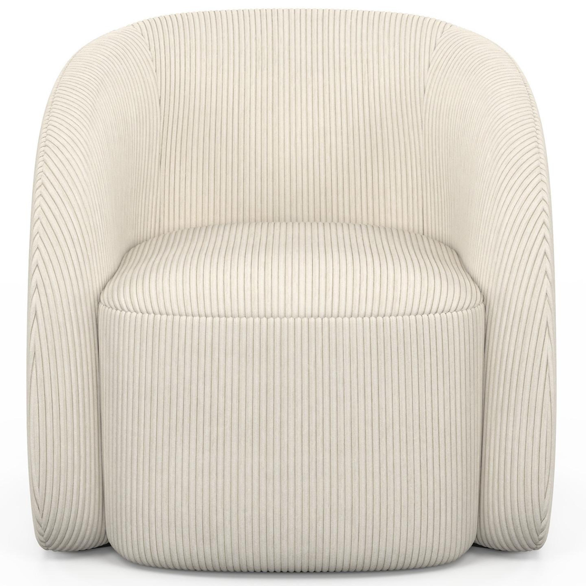 Voir la diapositive 3 : ID MARKET Fauteuil cori en velours côtelé beige