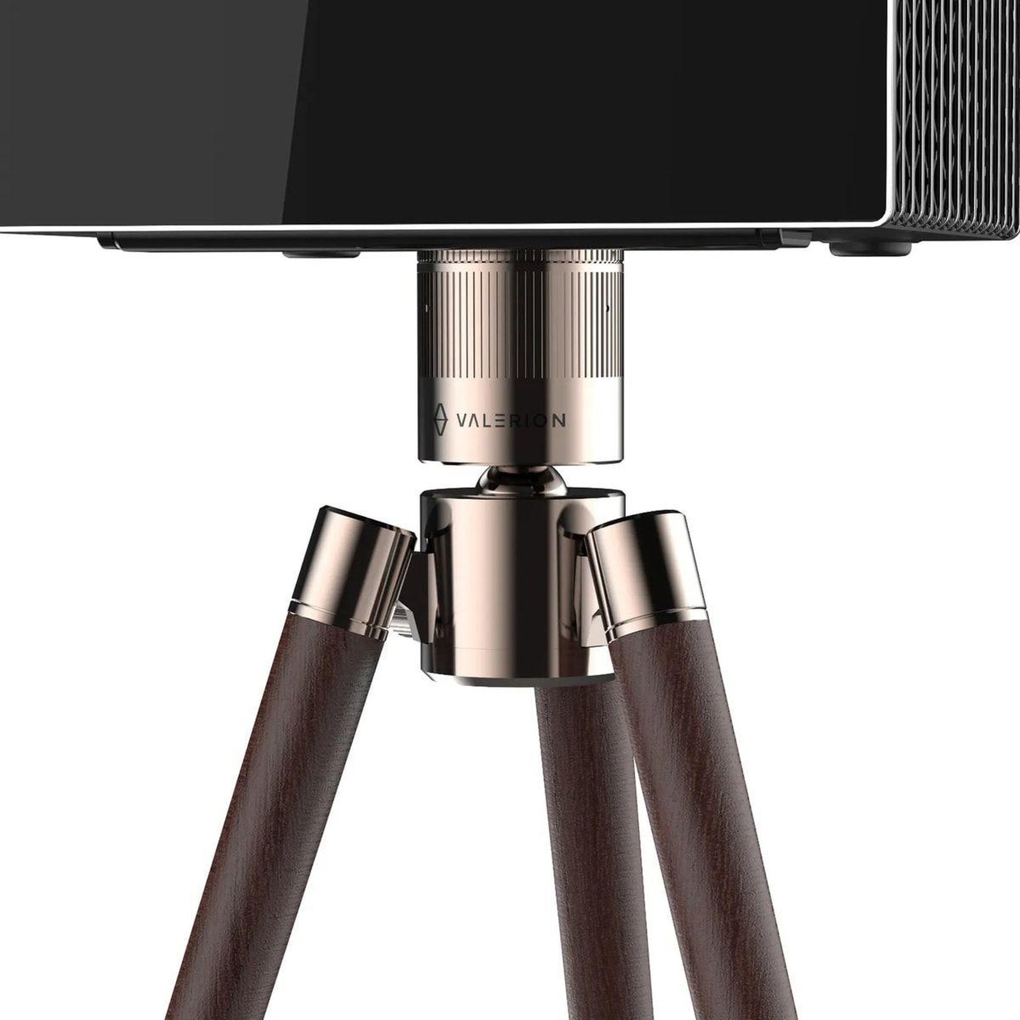 Voir la diapositive 3 : VALERION Support vidéoprojecteur WTS-01 - Trépied en noyer