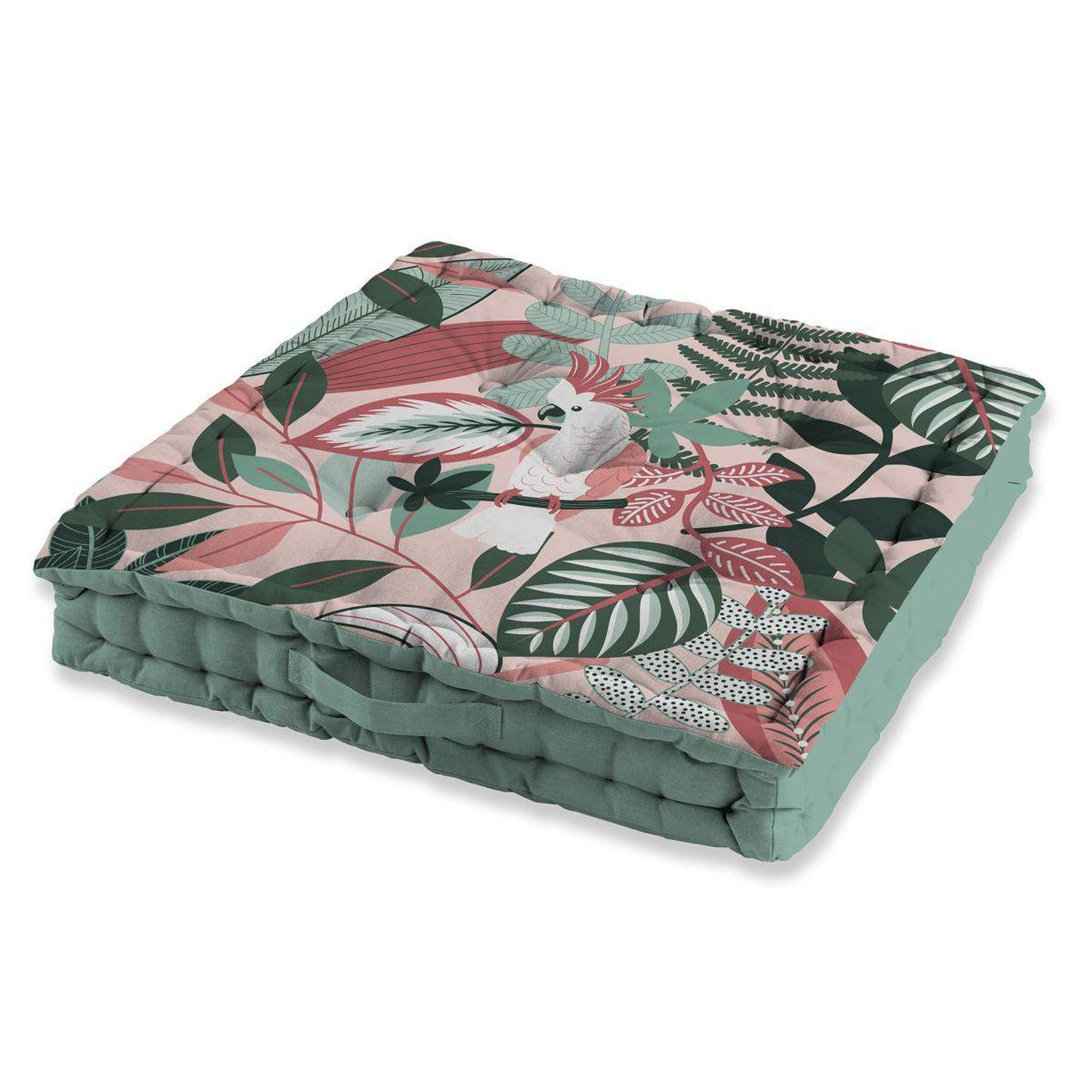 Douceur d'Intérieur Coussin de sol imprimé  ara  45x45cm rose