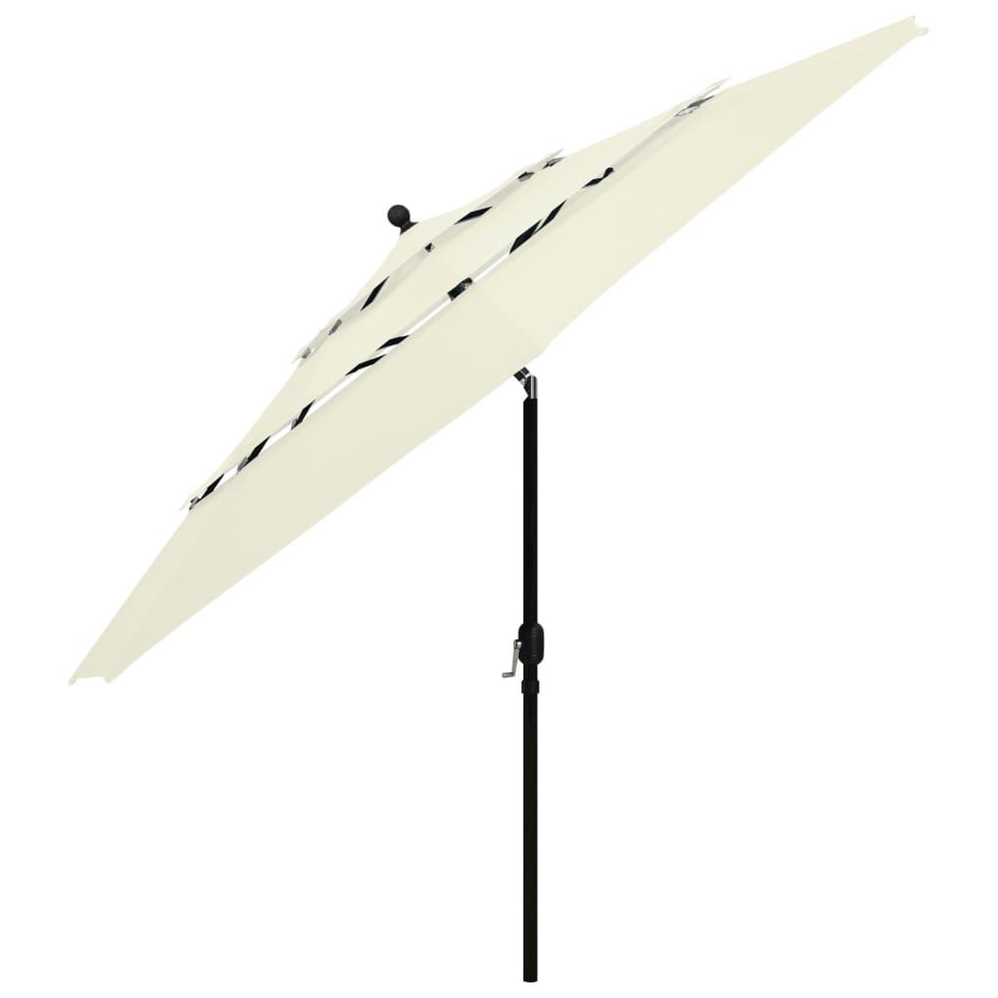 Voir la diapositive 3 : VIDAXL Parasol de jardin a 3 niveaux avec mat en aluminium sable 3,5 m