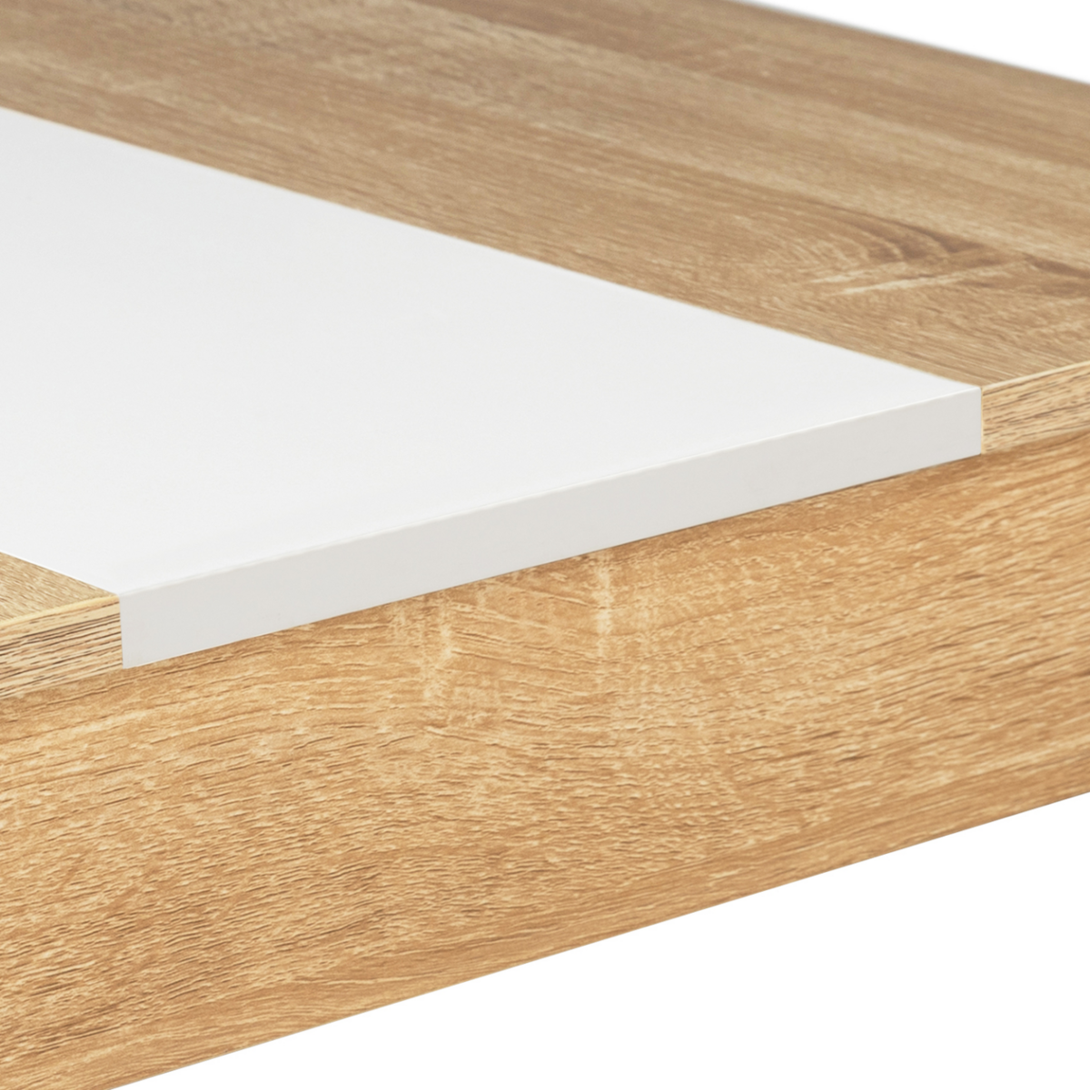 ID MARKET Ensemble table à manger et 2 bancs ROZY 4 personnes façon hêtre et blanc 110 cm