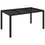 Voir la diapositive 2 : VIDAXL Table de jardin dessus en verre Noir 150x90x75cm Resine tressee