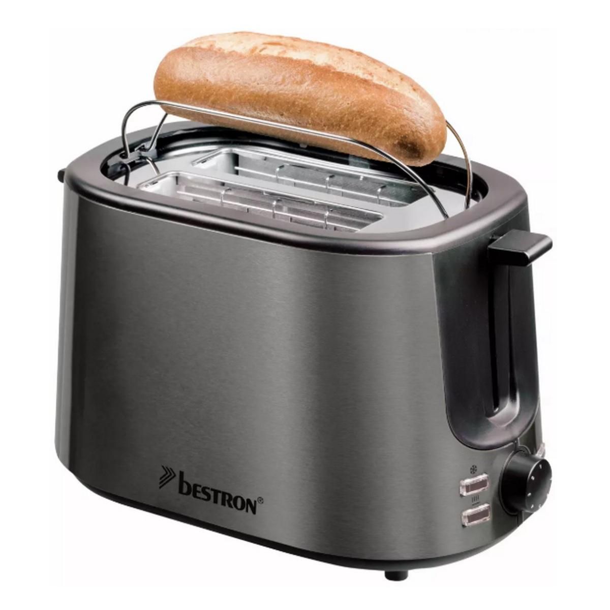 Bestron Grille-pains 2 fentes 1000w inox - ATS1000TG