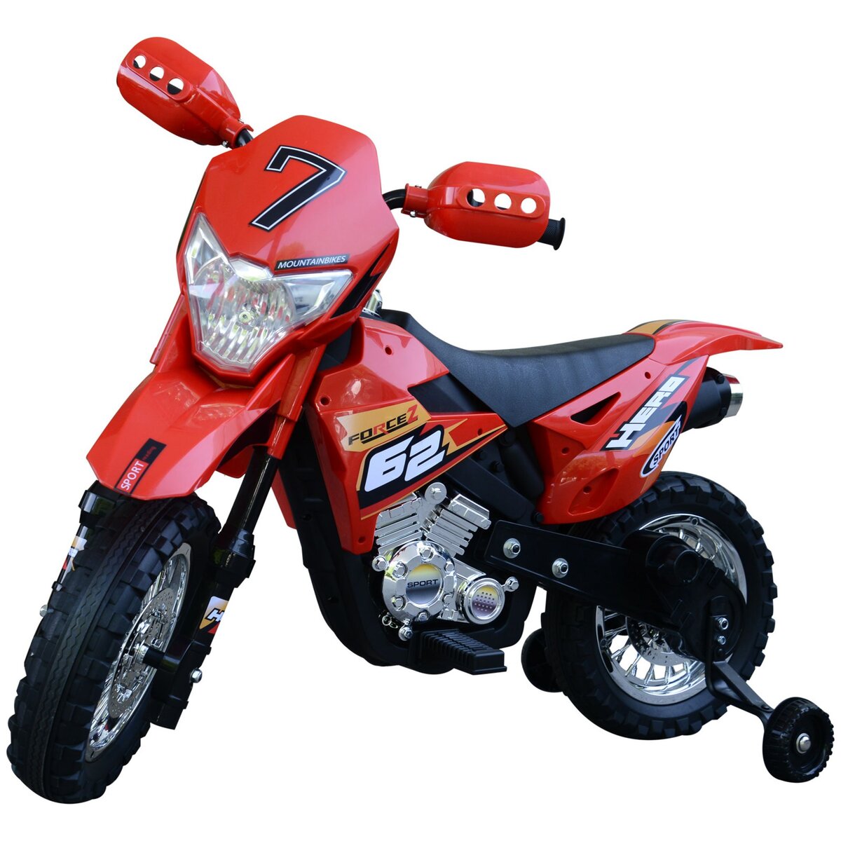 HOMCOM Motocross électrique 35 W enfant 3 à 6 ans dim. 109L x 52,5l x 70,5H  cm roulettes amovibles rouge pas cher 