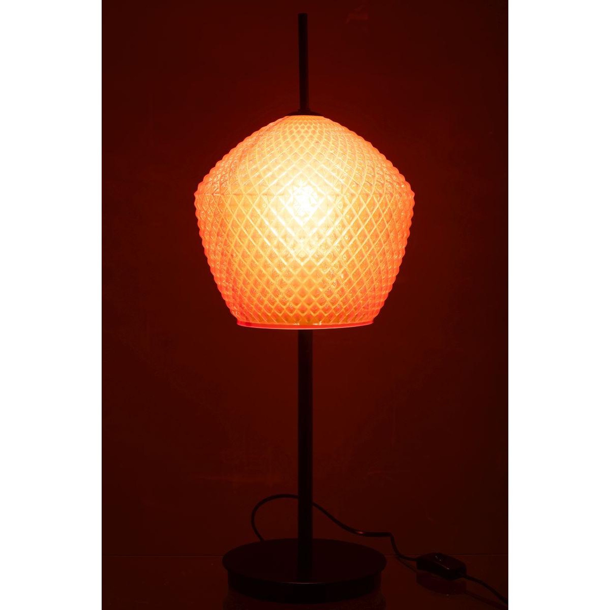 Voir la diapositive 3 : J-LINE Lampe à poser en verre design  jenna  60cm rouge