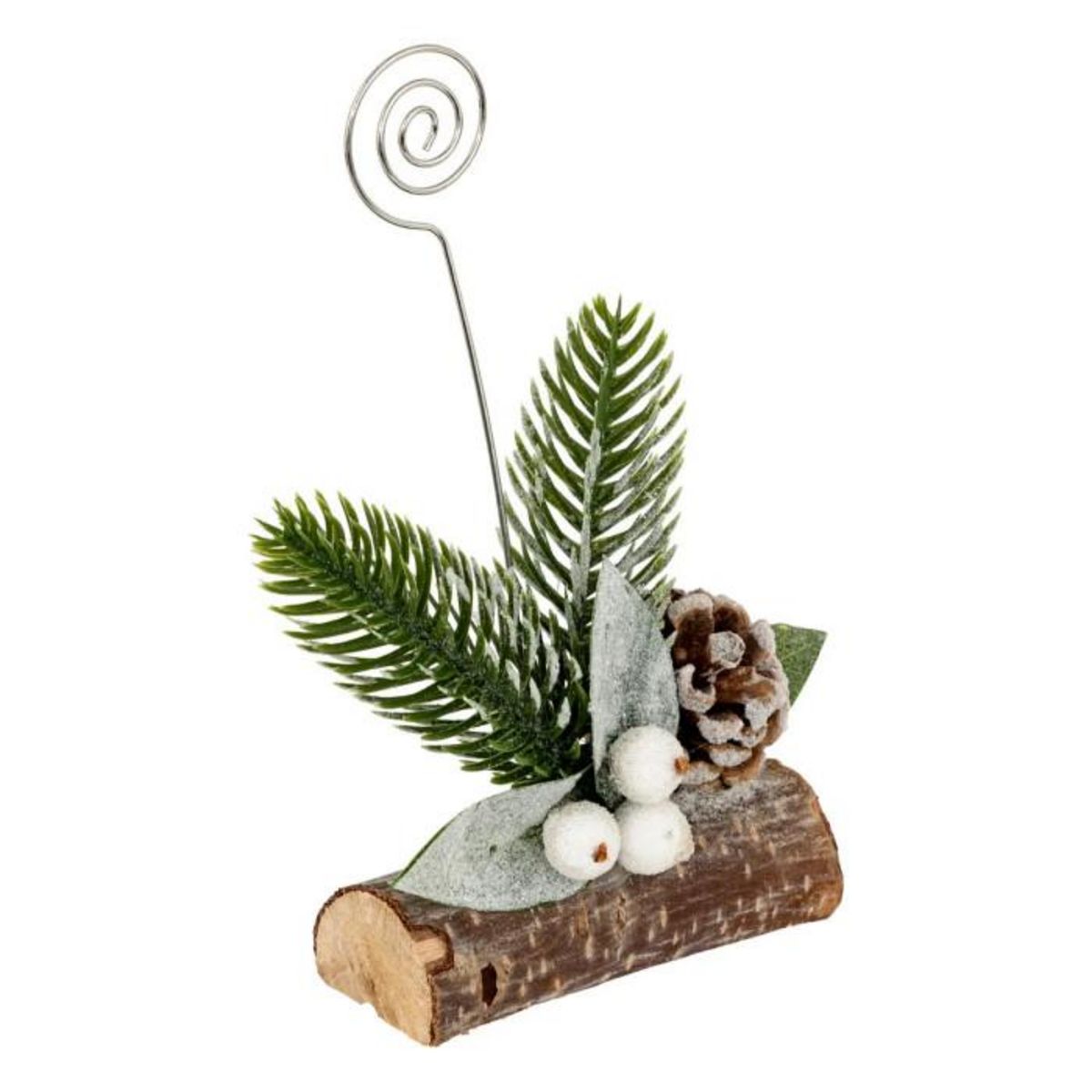 ATMOSPHERA Cavalier de Table  Branche Enneigée  15cm Vert