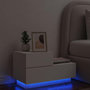Voir la diapositive 1 : VIDAXL Table de chevet avec lumieres LED blanc 70x36x40,5 cm