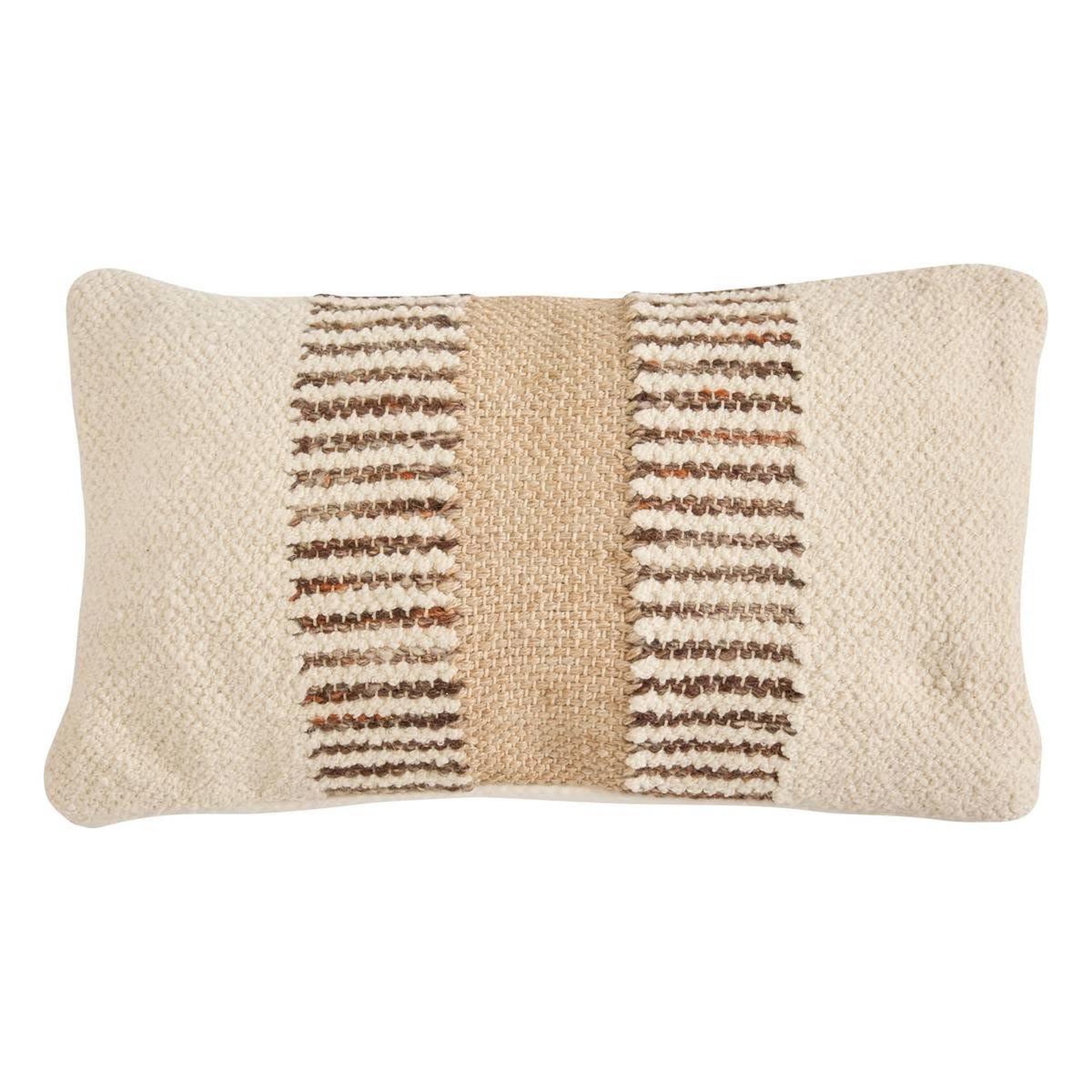 ATMOSPHERA Coussin déco effet jute  striscia  30x50cm ivoire