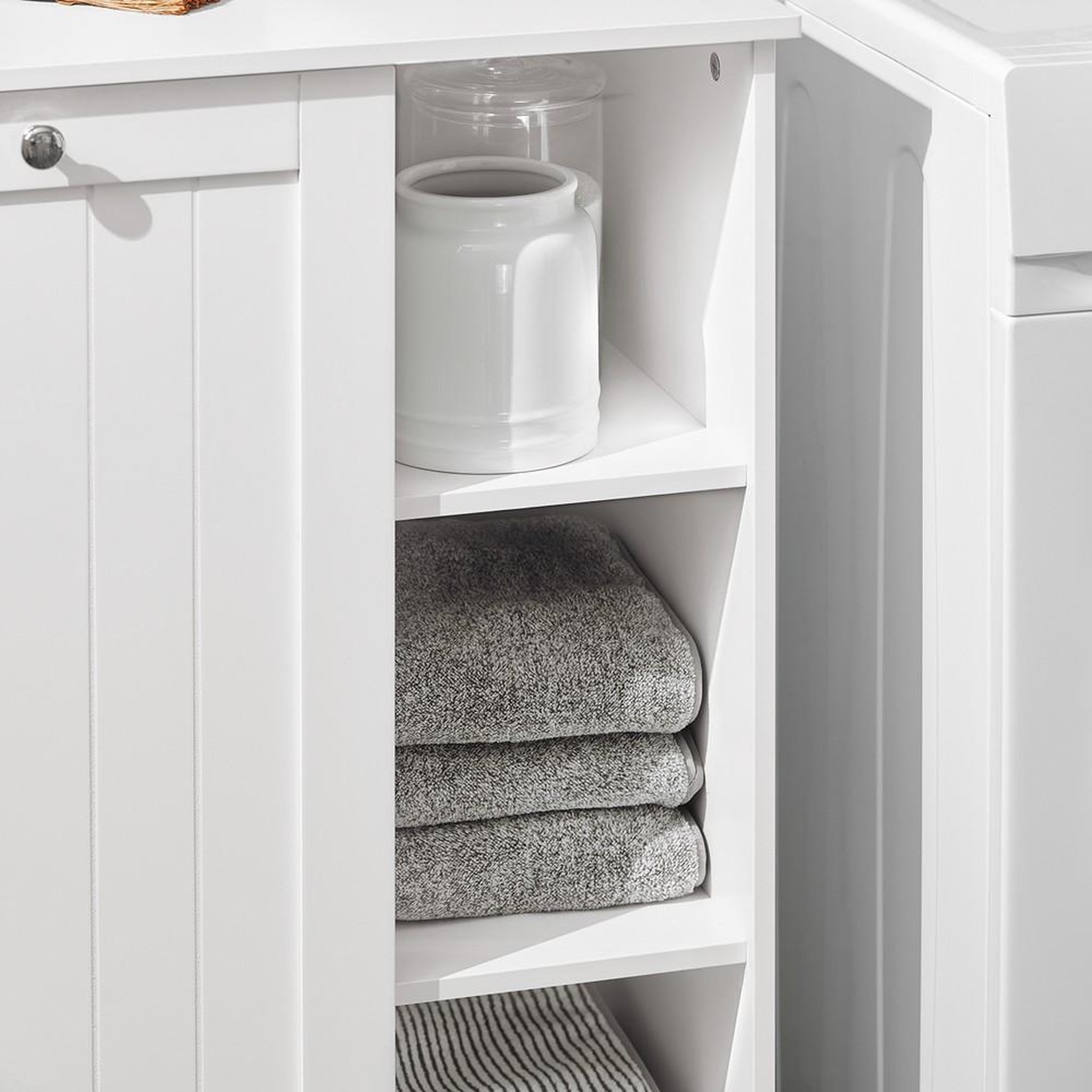 Voir la diapositive 5 : SOBUY SoBuy - Colonne De Salle De Bain à une porte - Blanc - 60x37x86cm - Nordique - BZR105-W