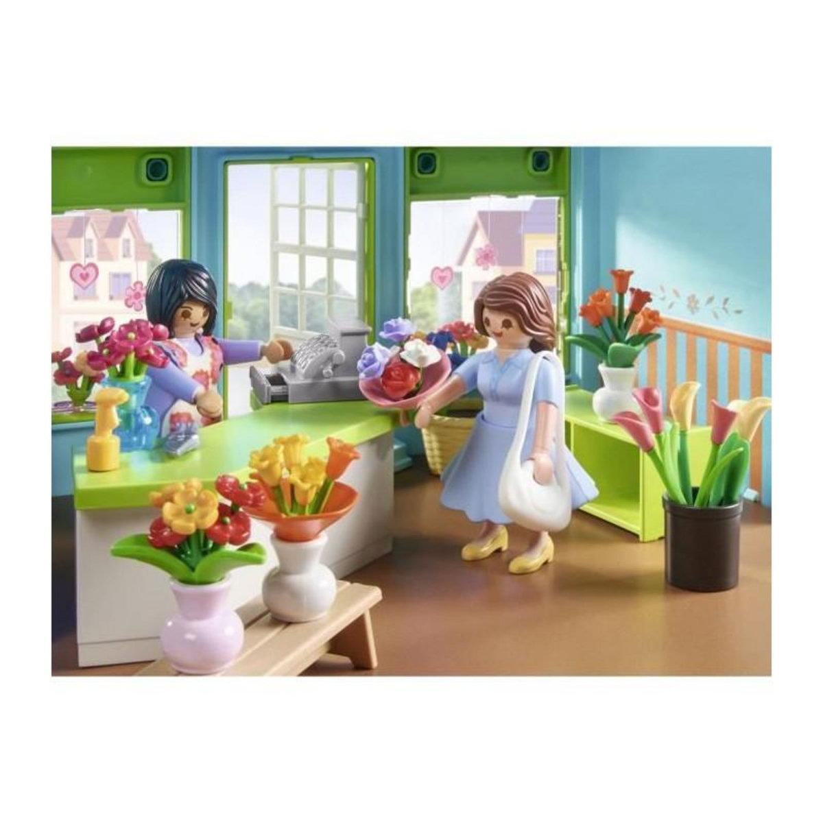 PLAYMOBIL Ensemble de jeu Playmobil Boutique de fleuriste et salon de thé Playmobil