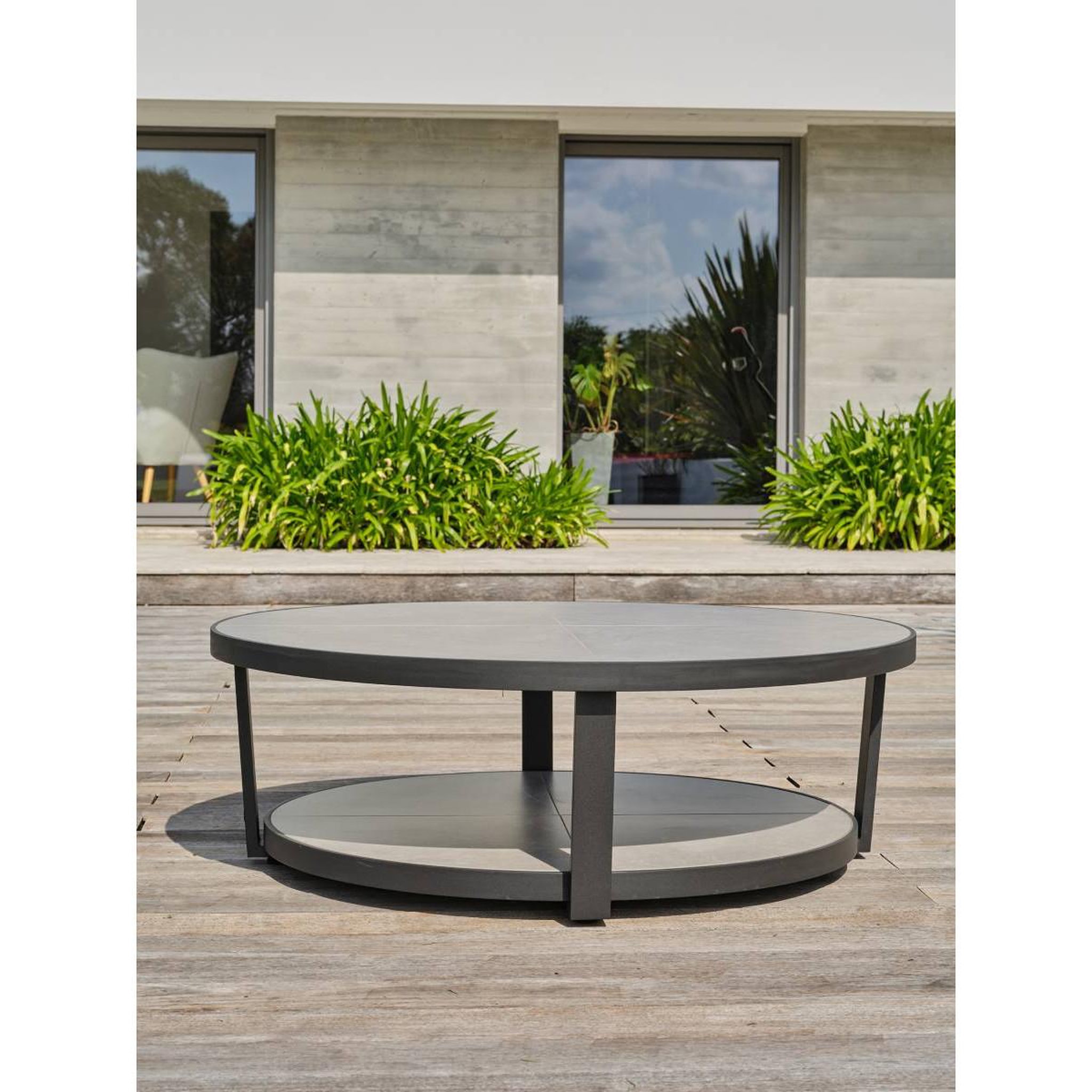 Voir la diapositive 4 : Paris Prix Salon de jardin 5 places  biarritz  225cm noir & anthracite