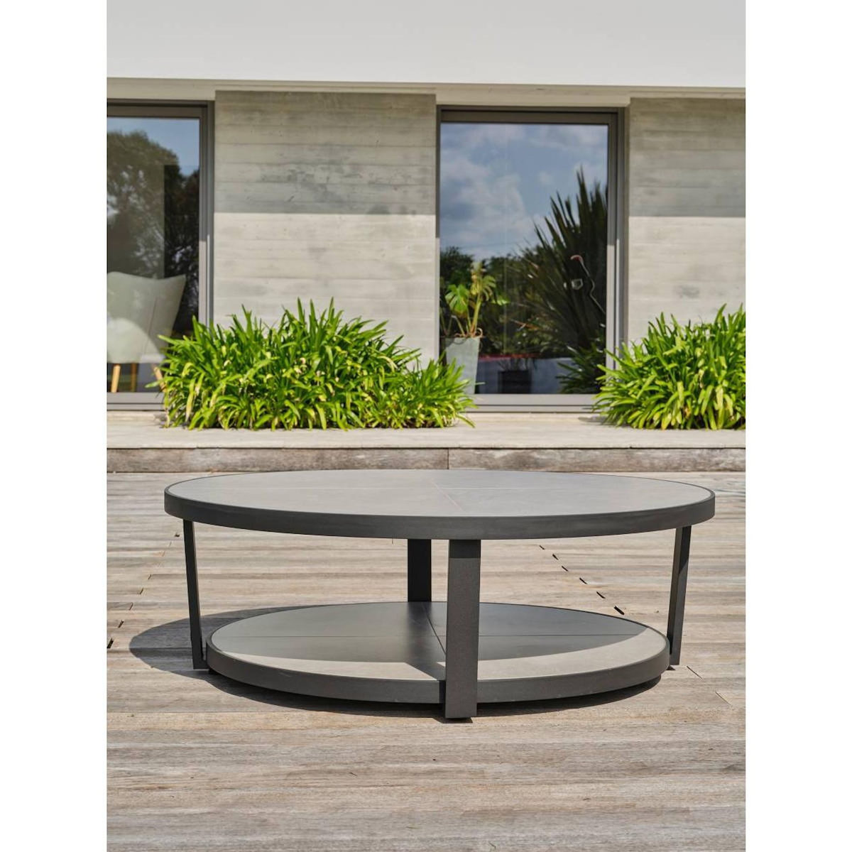 Paris Prix Salon de Jardin 5 Places  Biarritz  225cm Noir & Anthracite