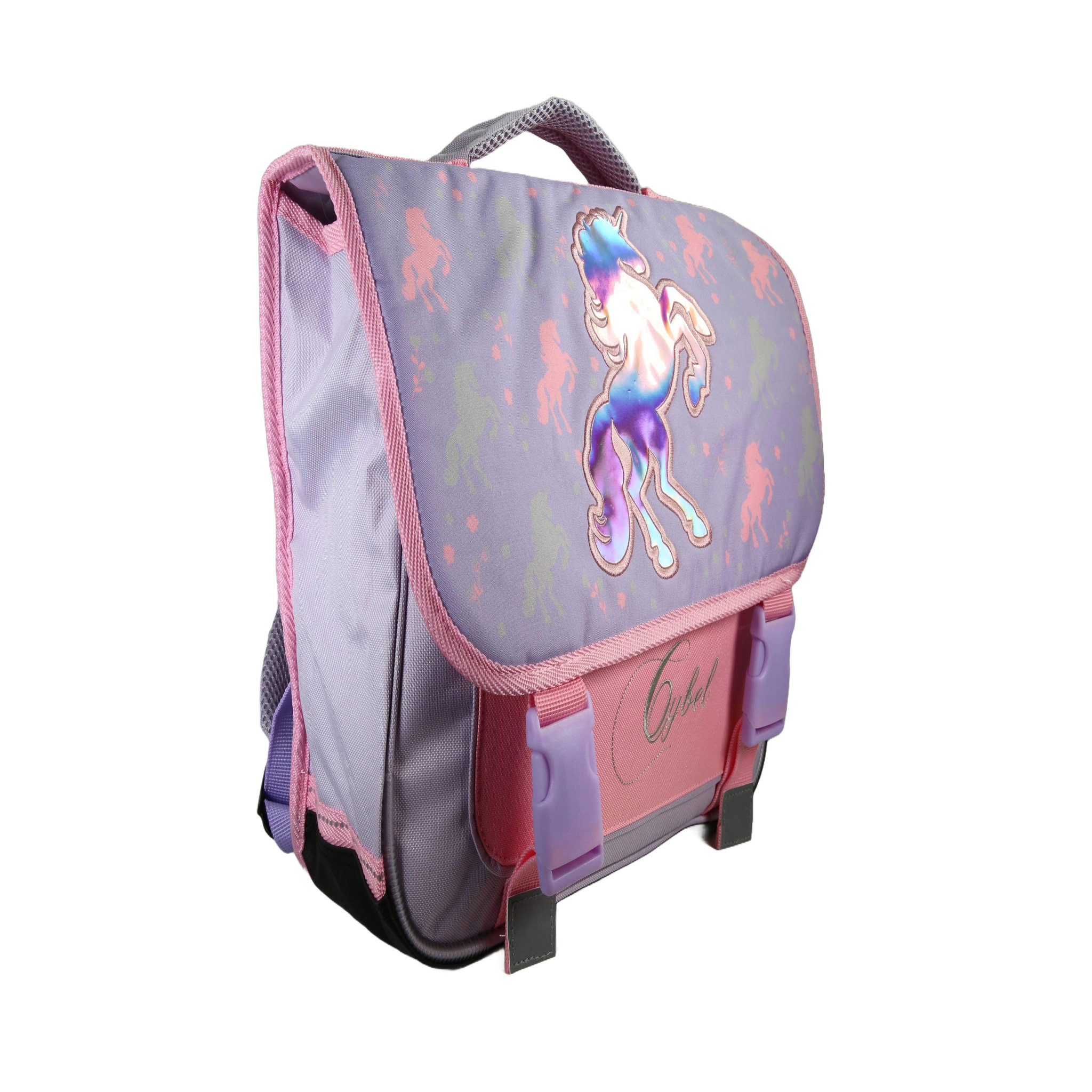 Voir la diapositive 2 : Bagtrotter Cartable Scolaire Primaire 38cm Cybel Violet  2 Compartiments - Bagtrotter