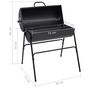 Voir la diapositive 6 : VIDAXL Gril a baril avec 2 grilles de cuisson Noir 80x95x90 cm Acier