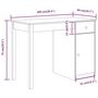 Voir la diapositive 6 : VIDAXL Bureau Blanc 100x50x75 cm Bois massif de pin