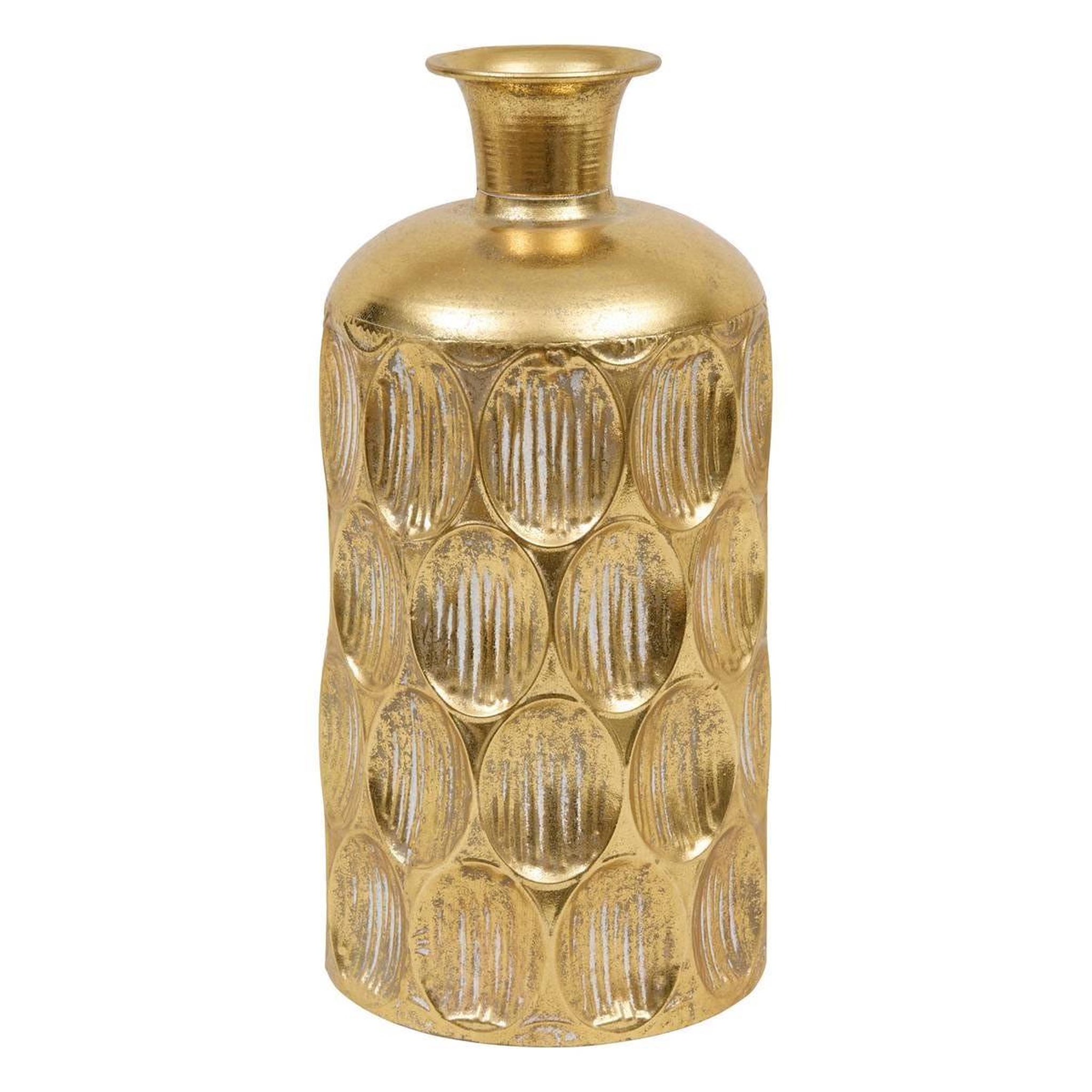 ATMOSPHERA Vase strié en métal  belli  41cm doré