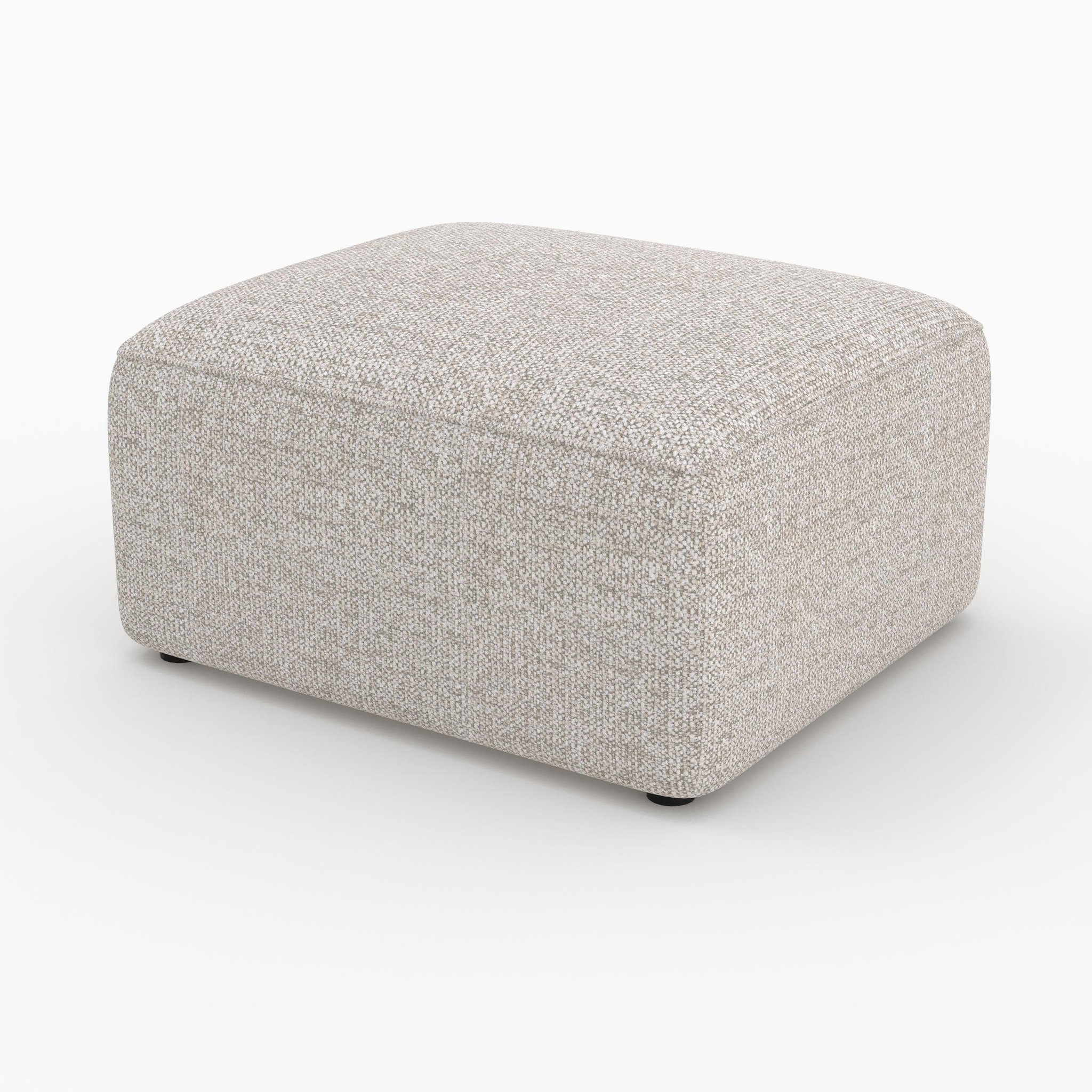 Voir la diapositive 2 : MAISON PAVANE Pouf rectangulaire pour canapé modulable en tissu beige-hestia