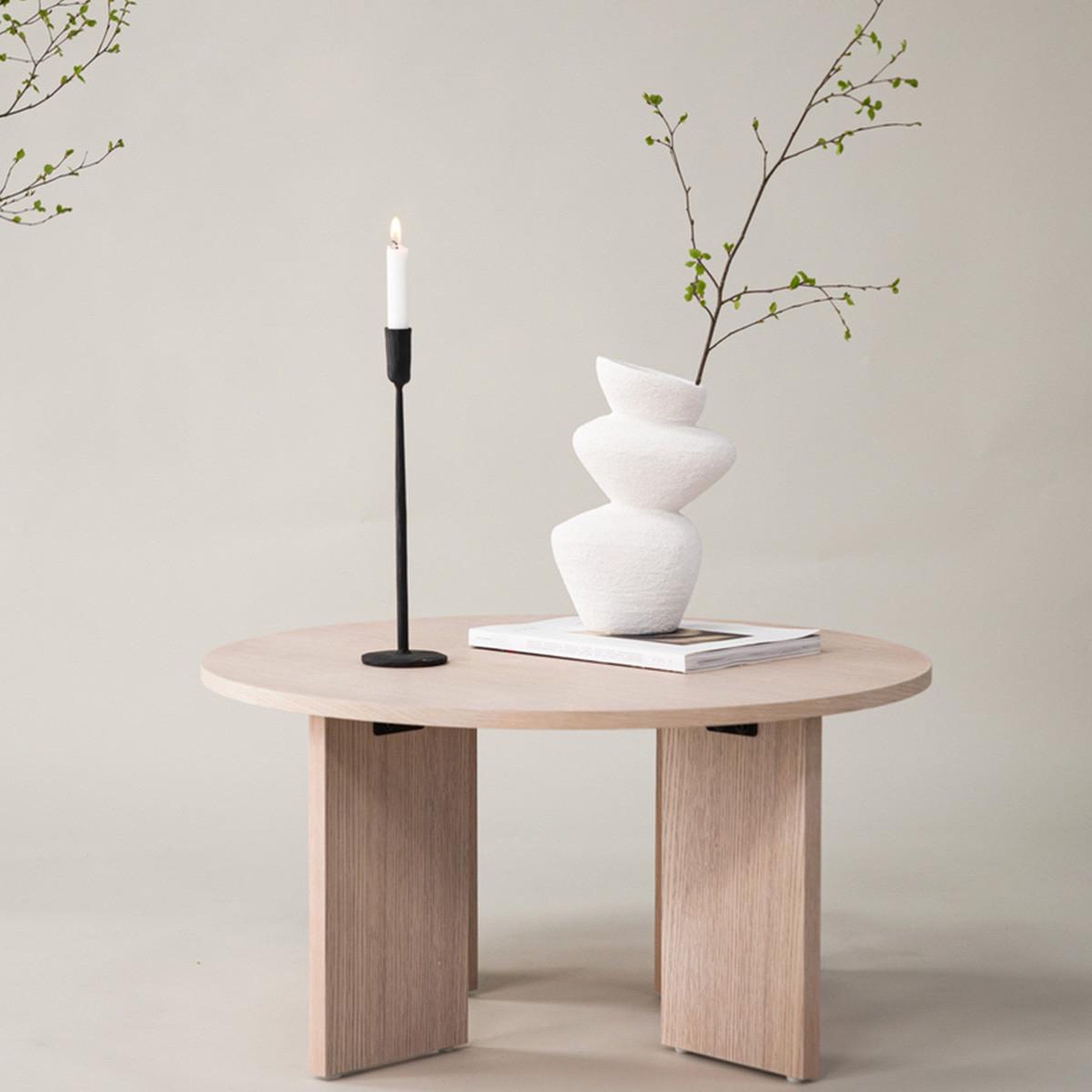 Voir la diapositive 4 : Paris Prix Table basse ronde design  askeron  80cm naturel