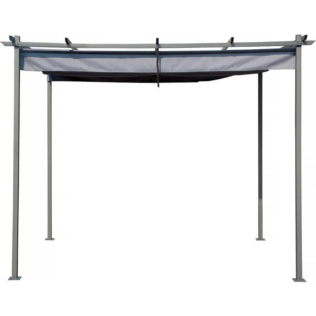 Habitat et Jardin Pergola en métal avec toit rétractable - 3 x 4 m - Gris anthracite