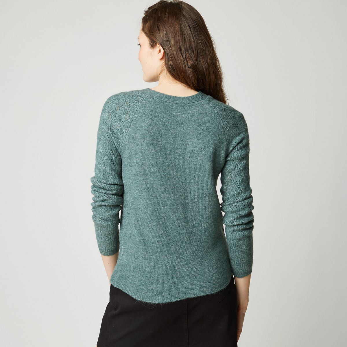 INEXTENSO Gilet boutonné col v vert femme