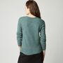 Voir la diapositive 2 : INEXTENSO Gilet boutonné col v vert femme