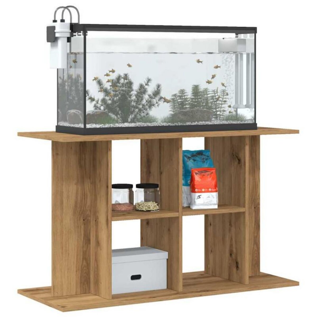 VIDAXL Support d aquarium chêne artisanal 100x40x60 cm bois ingénierie