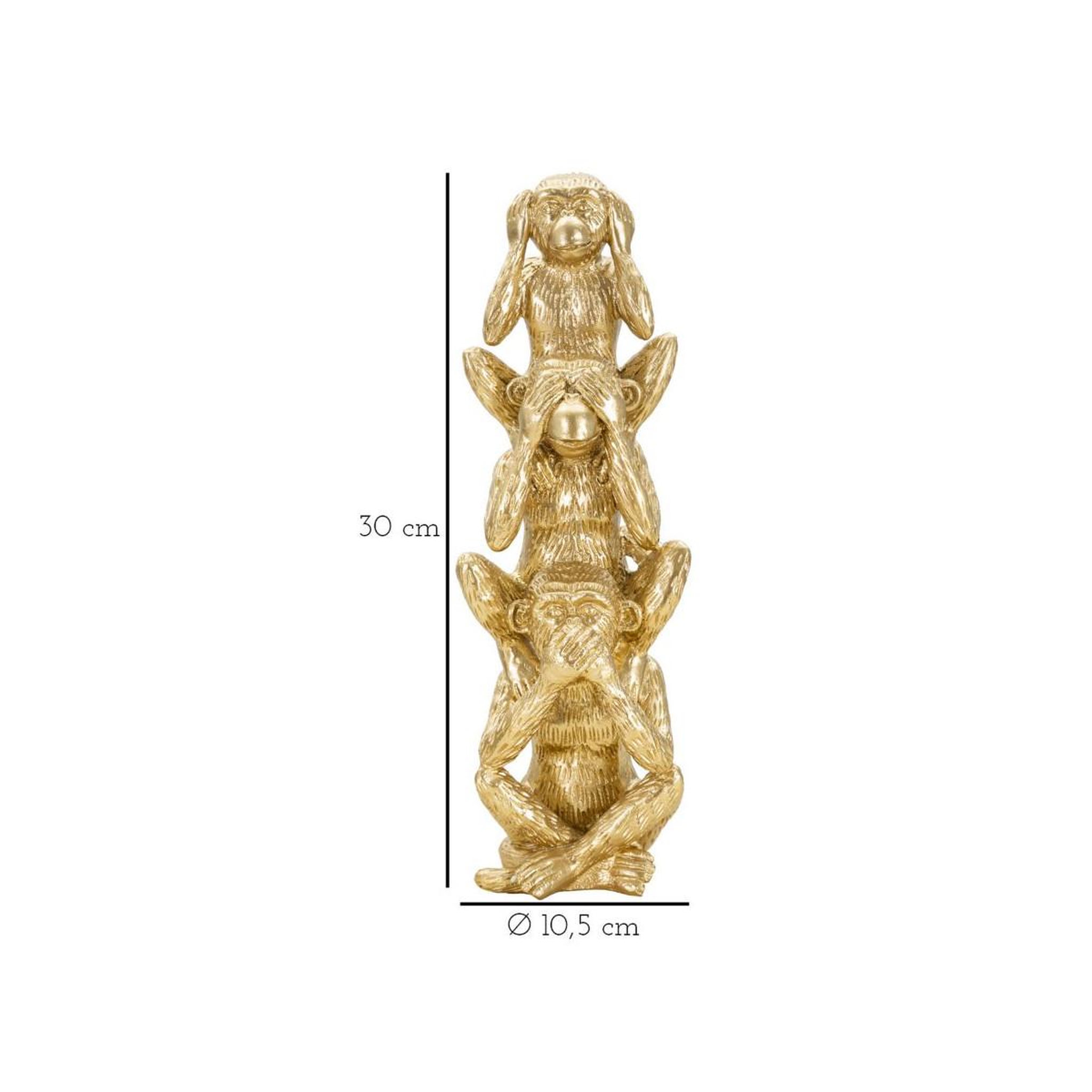 Voir la diapositive 6 : Paris Prix Statuette déco pyramide  3 singes  30cm or