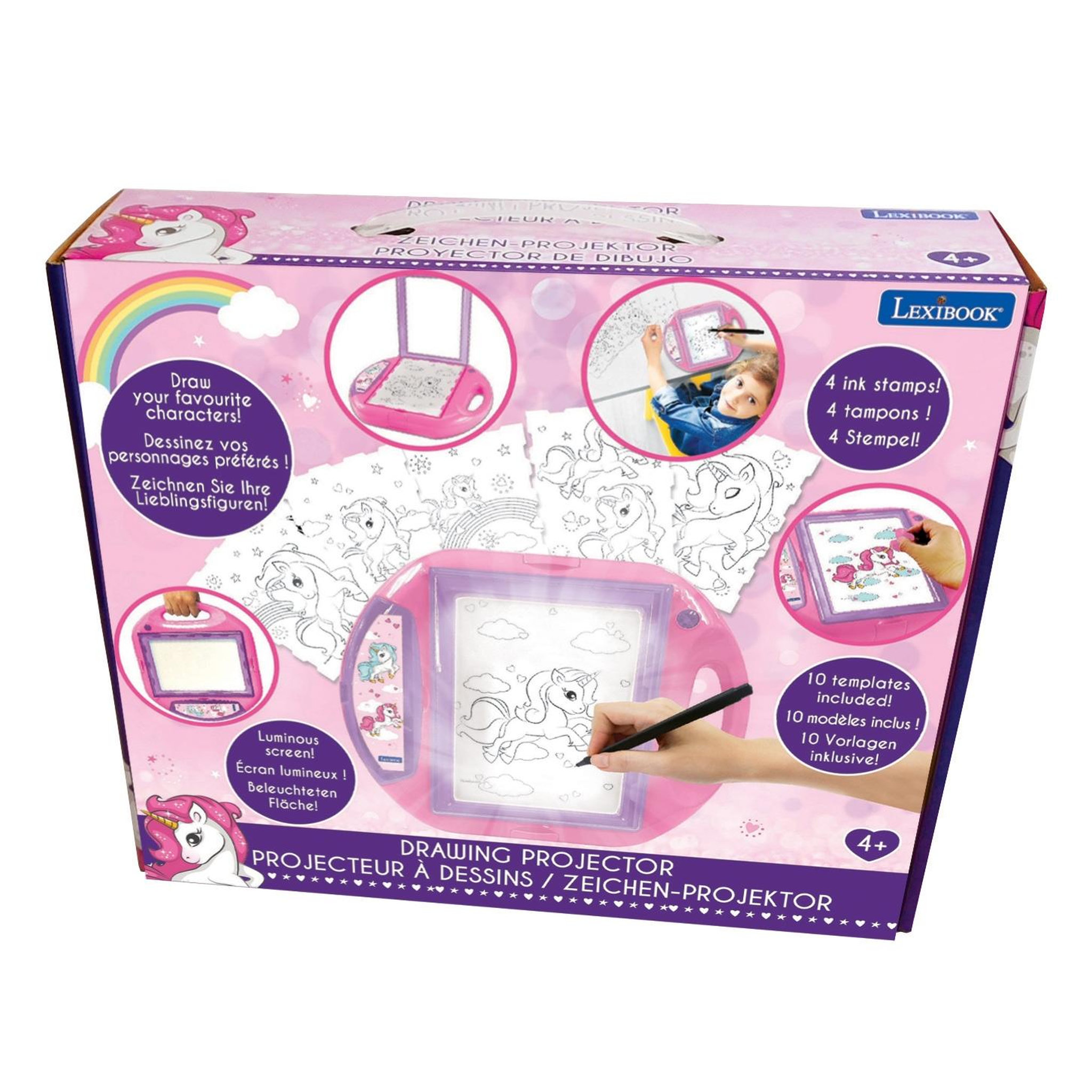 Voir la diapositive 6 : Lexibook Projecteur à dessin Licorne avec modèles et tampons